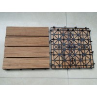 Outdoor decking Hard Solid Bamboo Flooring with plastic for swimming pool waterproof covering