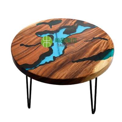 Custom Luxury river dining table american solid walnut epoxy resin dining table