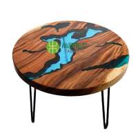 Custom Luxury river dining table american solid walnut epoxy resin dining table