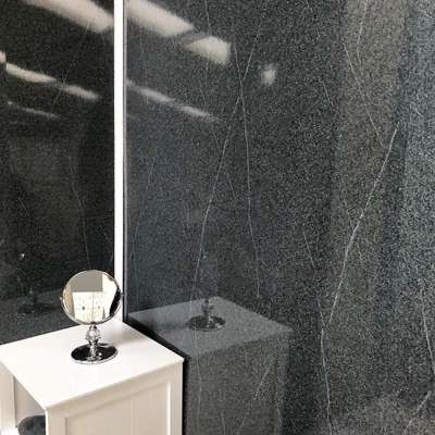 Grey Granite Large Bathroom Shower Panels Wet Wall Cladding 10mm Thick PVC 2.4m PVC Ceiling