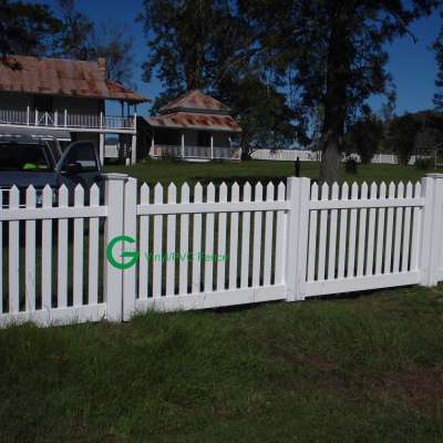 pvc picket fence panel with gate,scallop vinyl picket fence