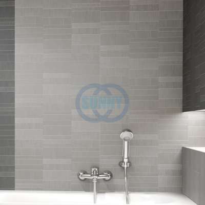 Grey Small Brick Bathroom PVC Wall Panels