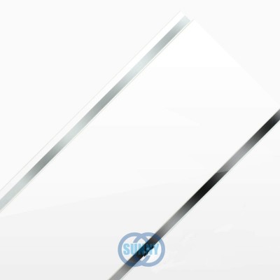 White Gloss Chrome V Groove PVC Wall Cladding PVC Ceiling Panel 250x8mm