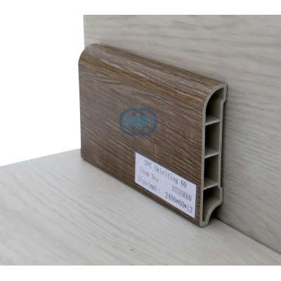 Waterproof Wood Grain PVC Skirting Board for Floor Decor