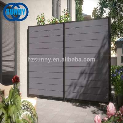 wood plastic composite wpc fencing for garden outdoor WPC Privacy Fence with aluminum post