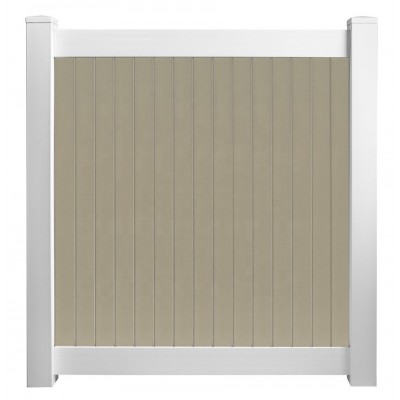 Vinyl PVC Plastic Privacy Fence Panels For Home And Garden Tan grey White color